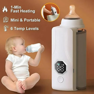 Portable Baby Bottle Warmer – Fast Rechargeable Milk Heater On-the-Go