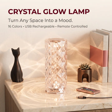 16-Color Crystal Diamond LED Lamp – Remote Control Ambient Night Light