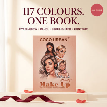 Coco Urban 117 Colour Makeup Book – Eyeshadow, Blush & Highlighter Palette