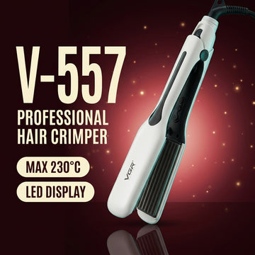 VGR V-557 Professional Hair Crimper | Ceramic Plates, LED Display, 100-230°C