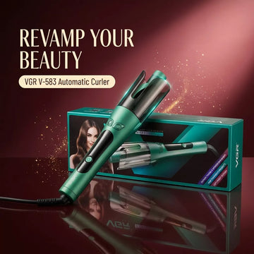VGR V-583 Professional Automatic Curling Iron | Auto Rotating Hair Curler, 4 Timer Settings, LED Display, 150-220°C